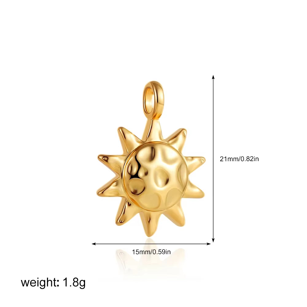 Exquisite Waterproof Moon Star Sun Evil Eyes Pendant for Women Charms Gold Color DIY Accessories Stainless Steel Jewelry