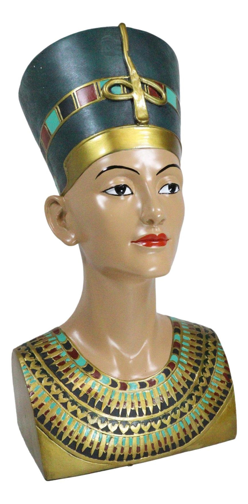 Ancient Egyptian Decorative Large Queen Nefertiti Bust 18" Tall Figurine Statue