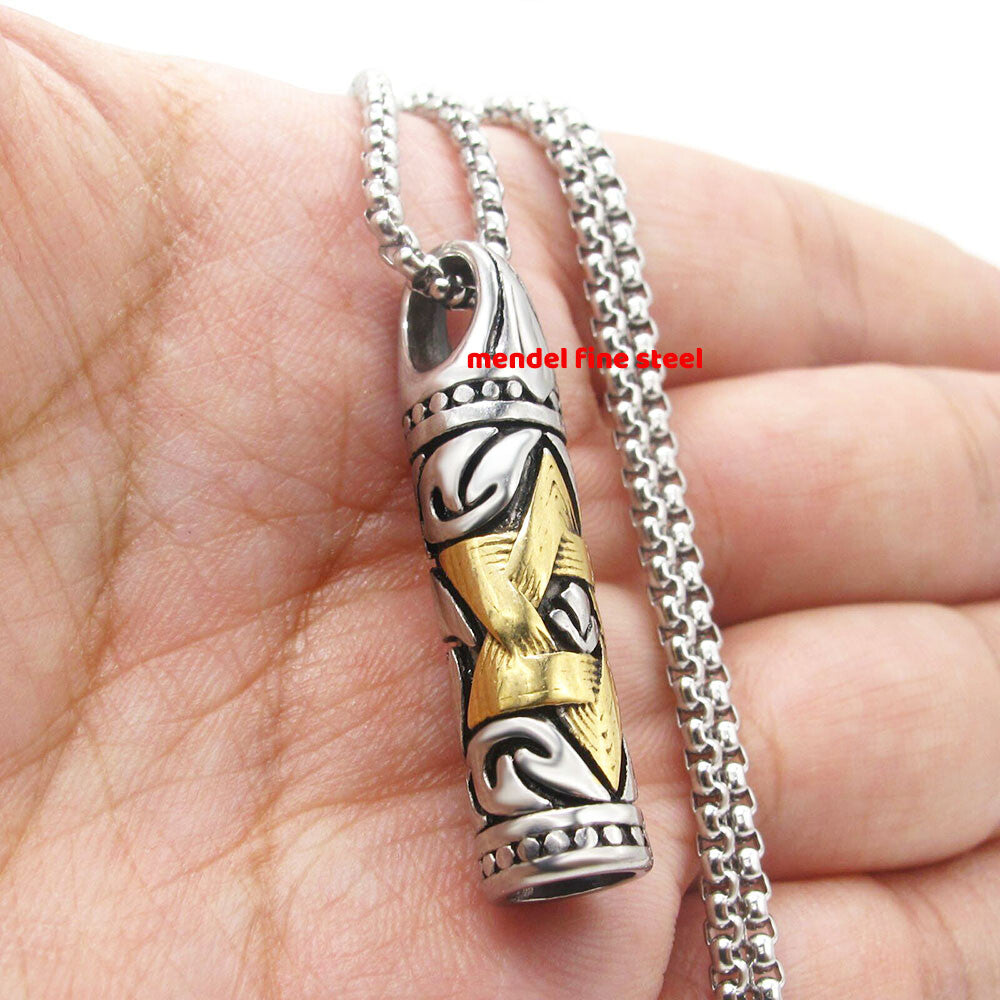 MENDEL Mens 6 Point Star of David Hexagram Necklace with Pendant Stainless Steel