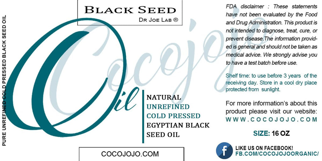 Egyptian Black Seed Oil 16 Oz Pure Natural Black Cumin Seed Oil Unrefined Cold Pressed Extra Virgin - Moisturizing, Soothing, Hydrating, & Nourishing for Hair Skin Body