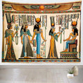 Egyptian Painting Tapestry 105Wx70H Inches Queen Nefertari Making an Offering to Isis Wall Tapestry Nefertalis Tomb Thebes Wall Hanging Mythology Egypt Mural for Bedroom Living Room Dorm Decor