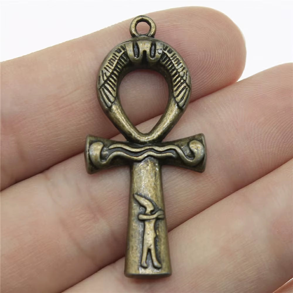5Pcs 43X19Mm Ankh Cross Charms Pendant Egyptian Cross Charms