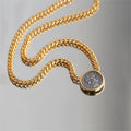 New Ancient Roman Necklace. Fashionable Golden Simplicity. Embossed Pattern Charm Ladies Necklace. Jewelry Girl Party Gif