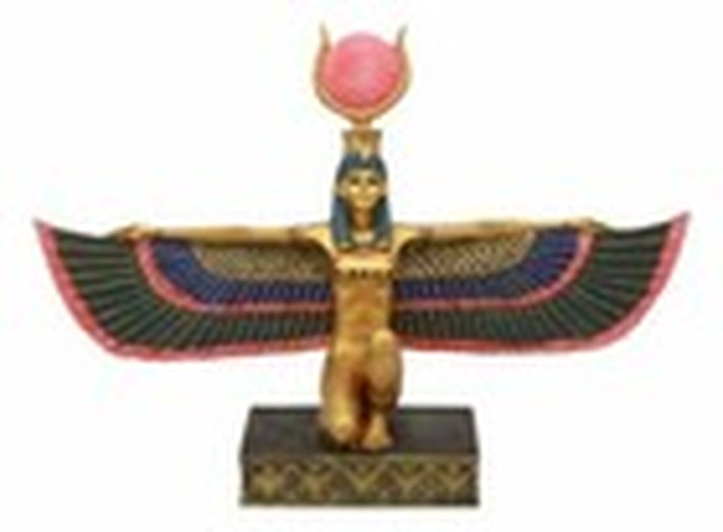 Ebros Egyptian Goddess Kneeling Isis with Open Wings Statue 12.75" Long