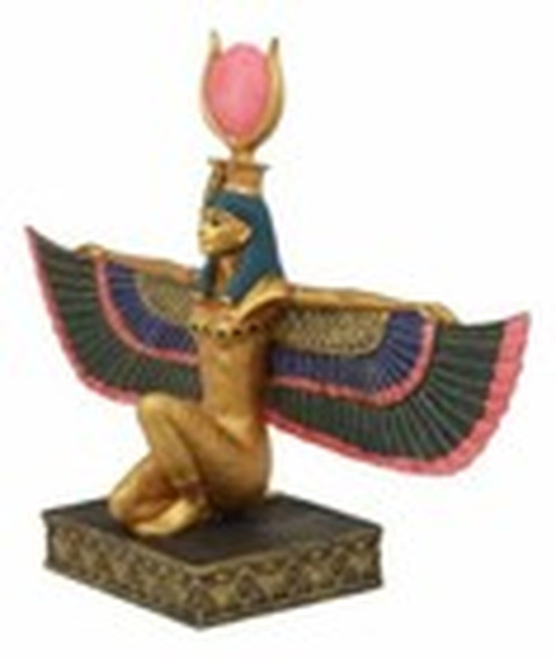 Ebros Egyptian Goddess Kneeling Isis with Open Wings Statue 12.75" Long