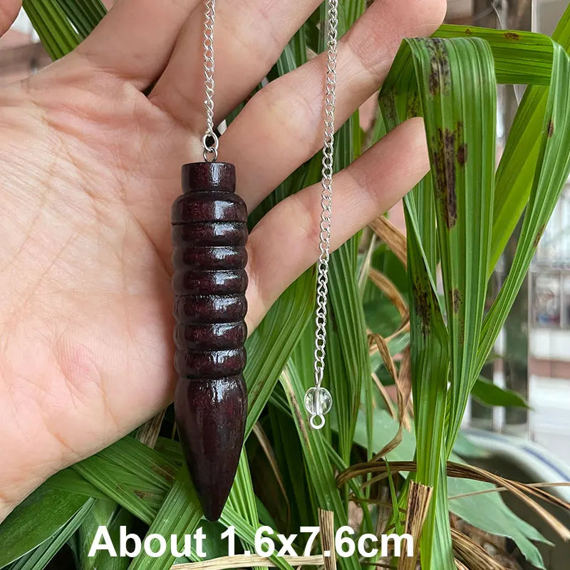 Natural Wooden Pendulum for Divination Dowsing Karnak Egyptian Wood Pendant Pendulums Chakra Chain Healing Spiritual Pendulos