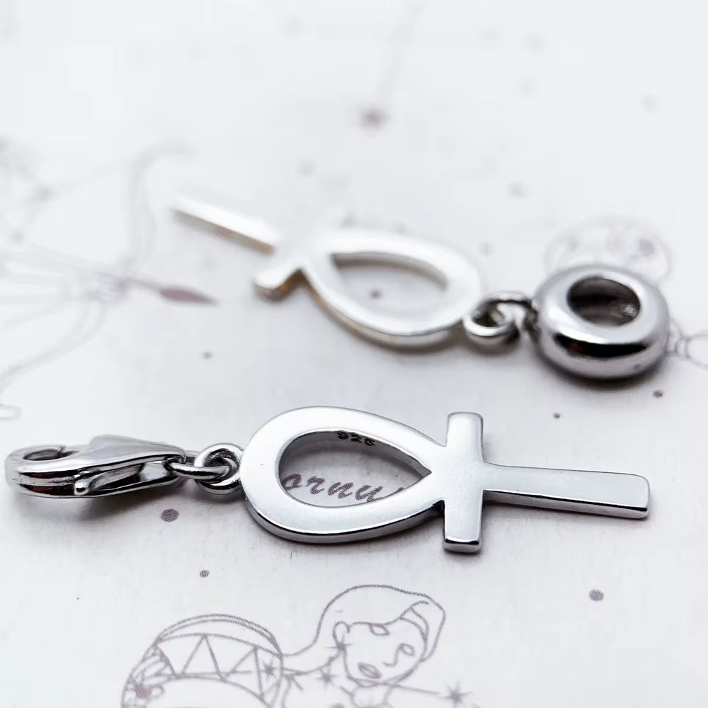 Cross of Life Ankh Charm Egypt Club Jewelry Vintage Gift in 925 Sterling Silver