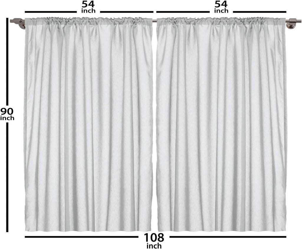 Egyptian Print Curtains, Egyptian Hieroglyphic Pattern Eye Motif Vintage Illustration, Living Room Bedroom Window Drapes 2 Panel Set, 108" X 90", White and Charcoal