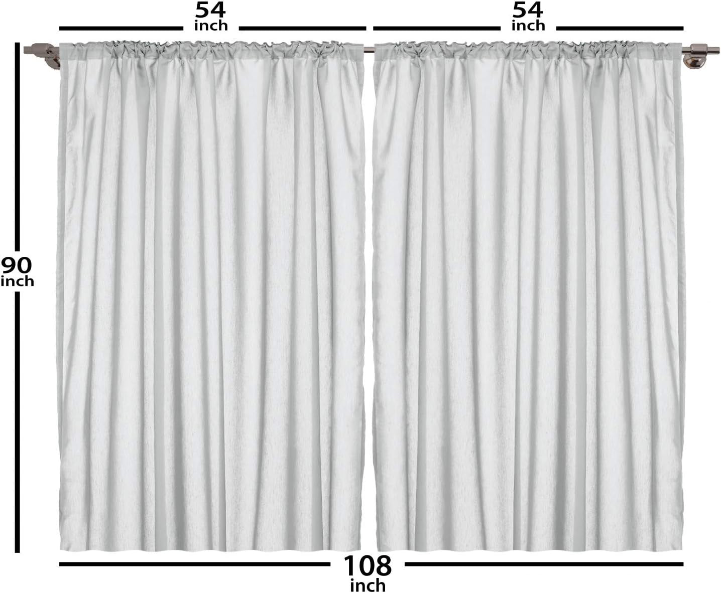 Egyptian Print Curtains, Egyptian Hieroglyphic Pattern Eye Motif Vintage Illustration, Living Room Bedroom Window Drapes 2 Panel Set, 108" X 90", White and Charcoal