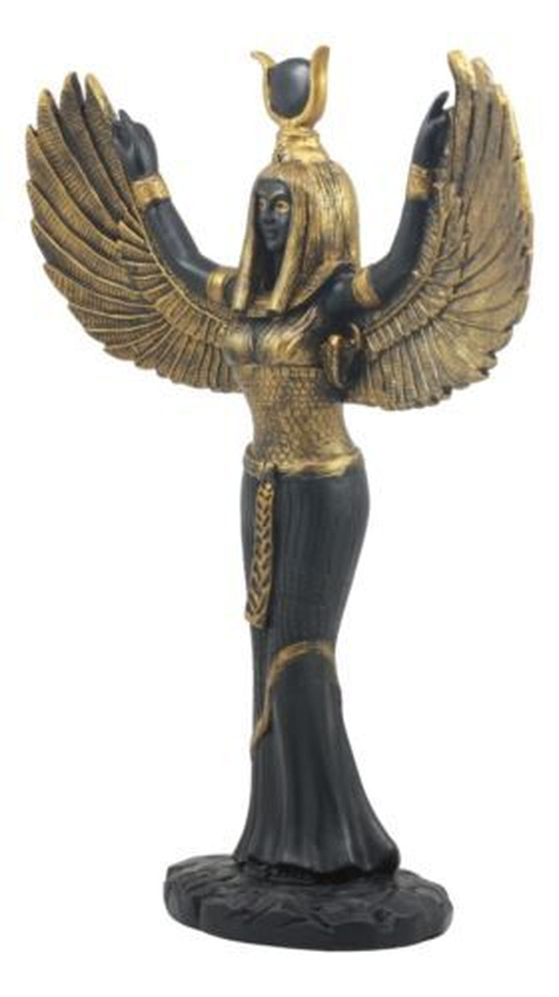 Egyptian Theme Isis with Open Wings Goddess of Magic and Nature Statue Sculpture