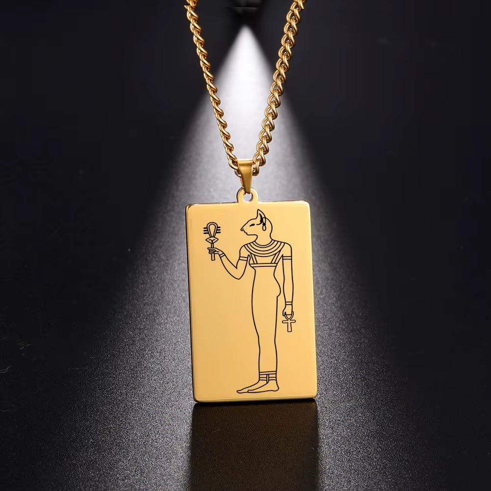 Gold Plated 15 Egyptian God Talisman Pendant Men Women Necklace Egypt God of Magic Wisdom Thoth Ibis-Head Amulet Jewelry Gifts