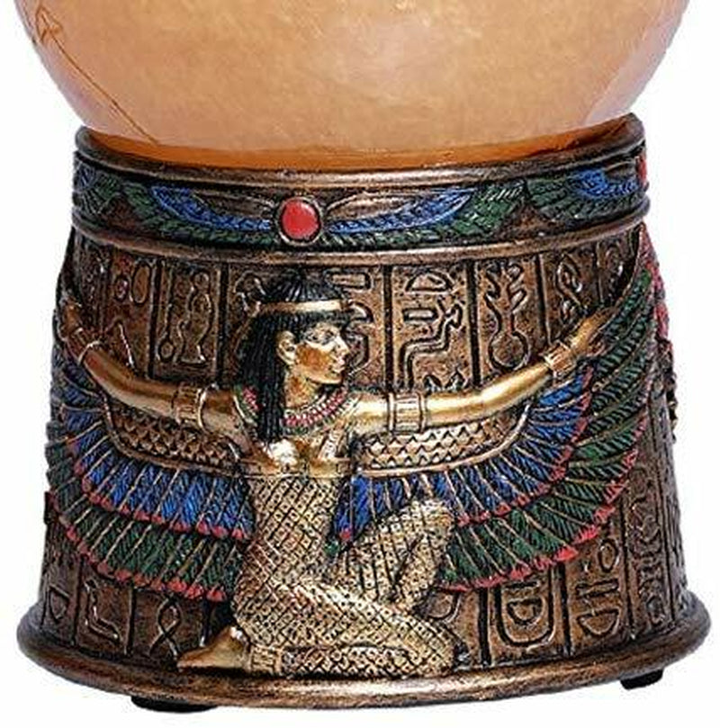 Ebros Egyptian Isis Kneeling with Open Wings Golden Sandstorm Ball Statue 7"H
