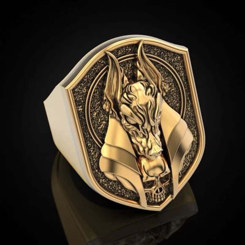 New 2020 the Ring of Anubis the Egyptian God of Death Golring-Platedwerewolf Ring