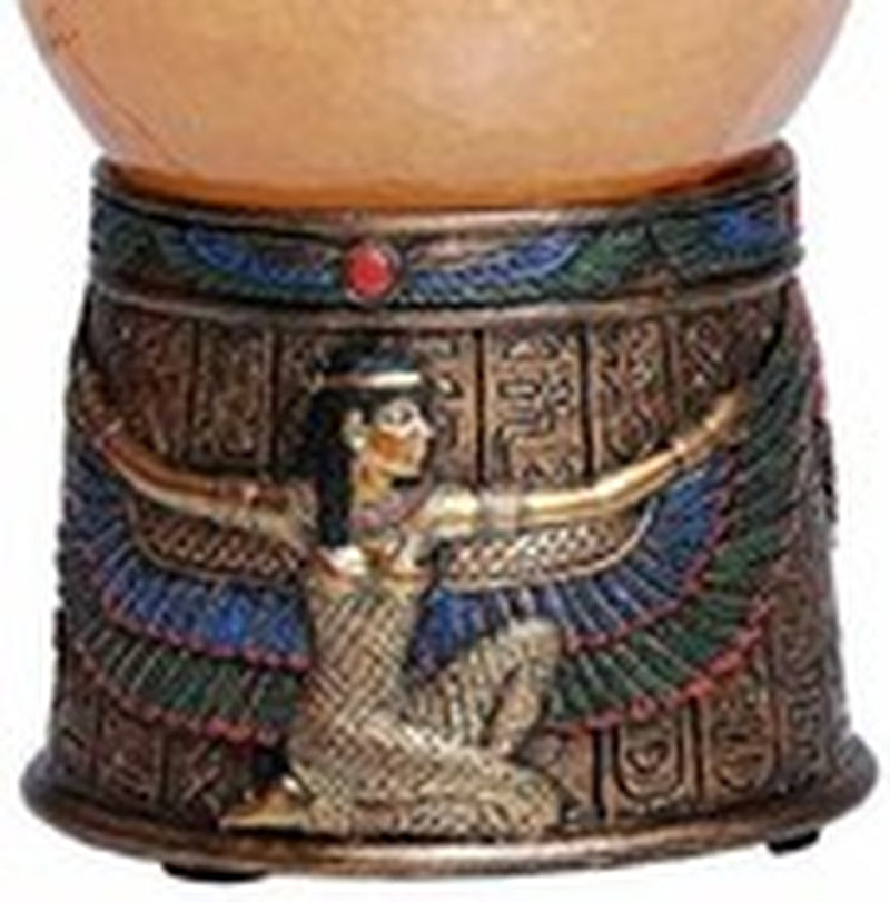 Ebros Egyptian Isis Kneeling with Open Wings Golden Sandstorm Ball Statue 7"H