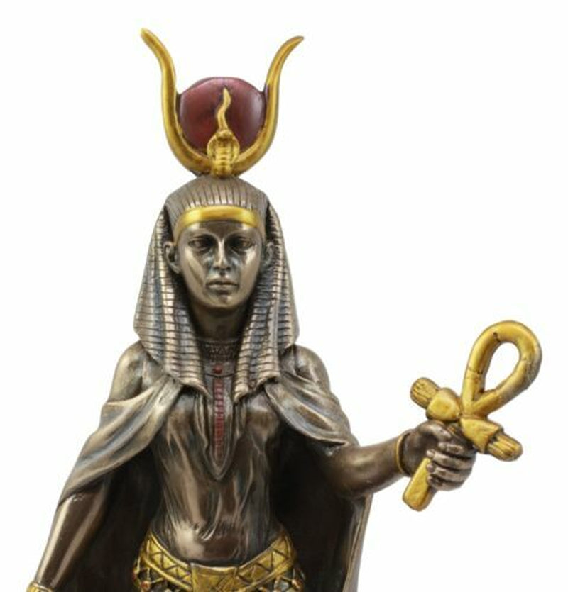 11 Inch Egyptian Hathor Mythological Goddess Bronze Finish Figurine