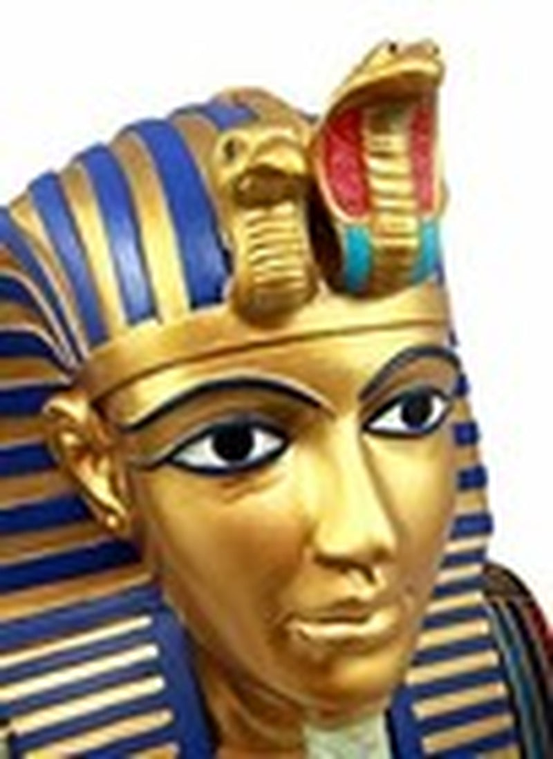 Ebros Large Cobra and Nemes Mask of Pharaoh Egyptian King Tut Bust Figurine 11"H