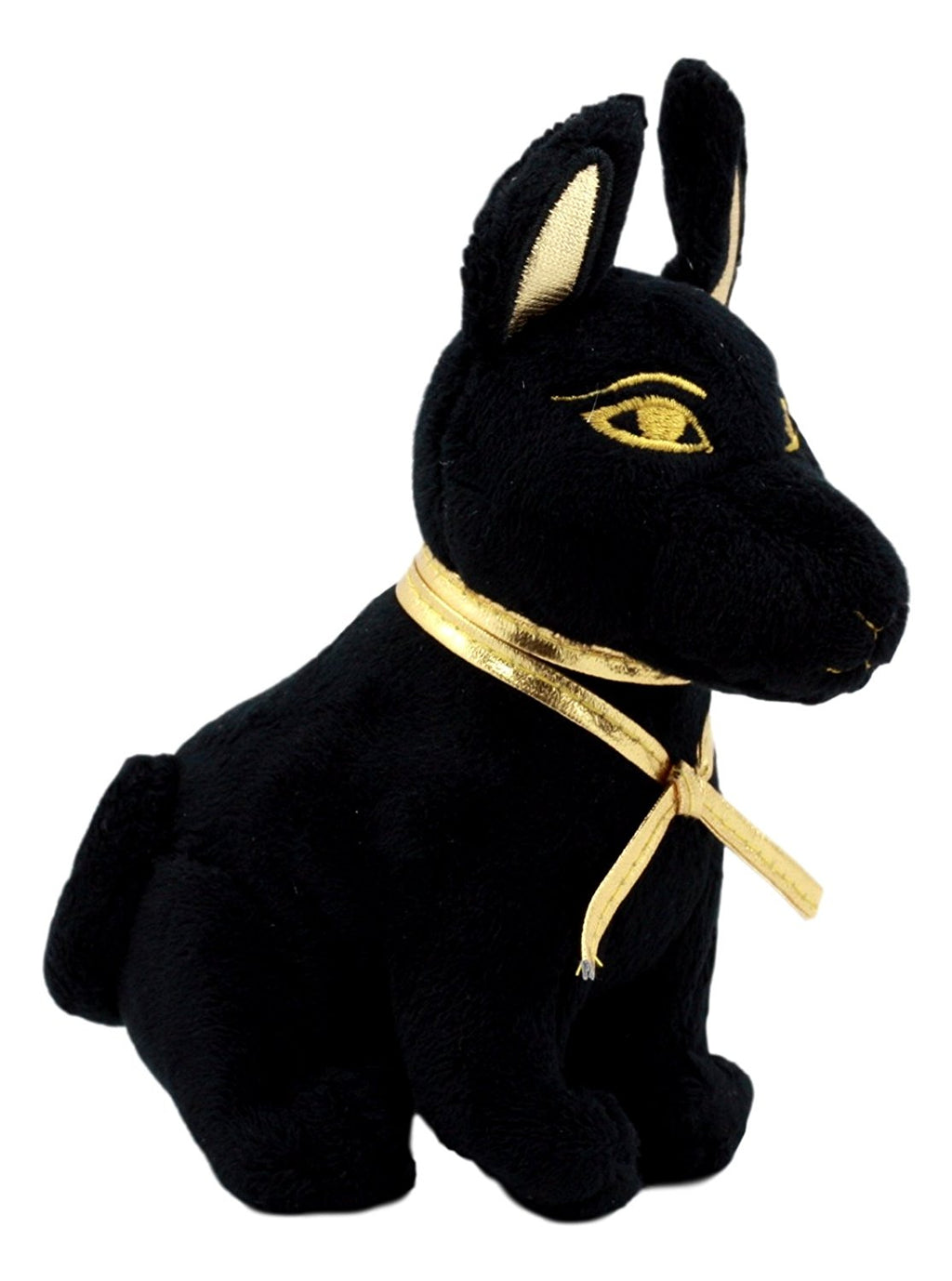 Ebros Small Black & Gold Egyptian Anubis Dog Plush Toy Soft Doll God of Afterlife Jackal Collectible 6"H