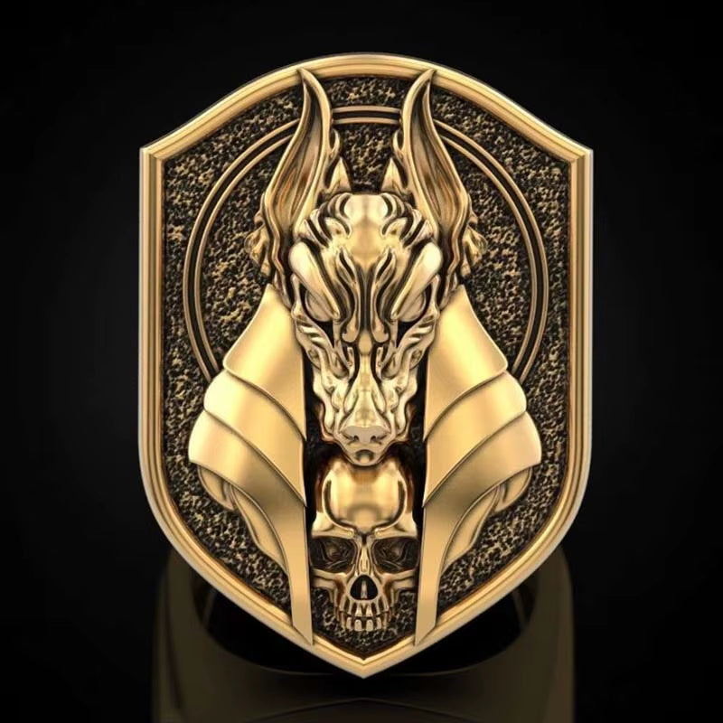 New 2020 the Ring of Anubis the Egyptian God of Death Golring-Platedwerewolf Ring