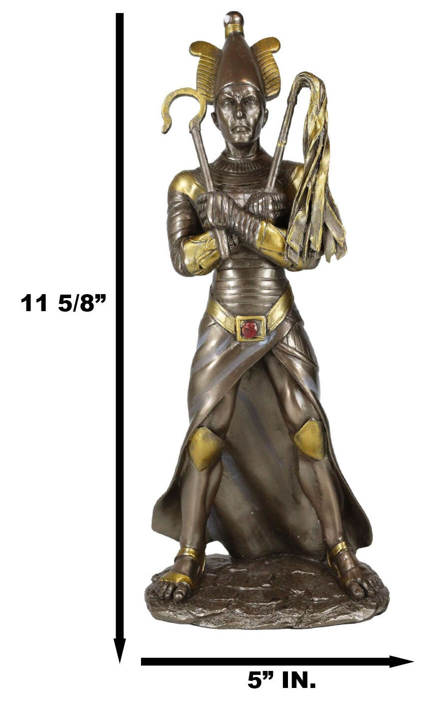 Ebros Egyptian God of the Dead Osiris Holding Crook and Flail 11.5" H Figurine