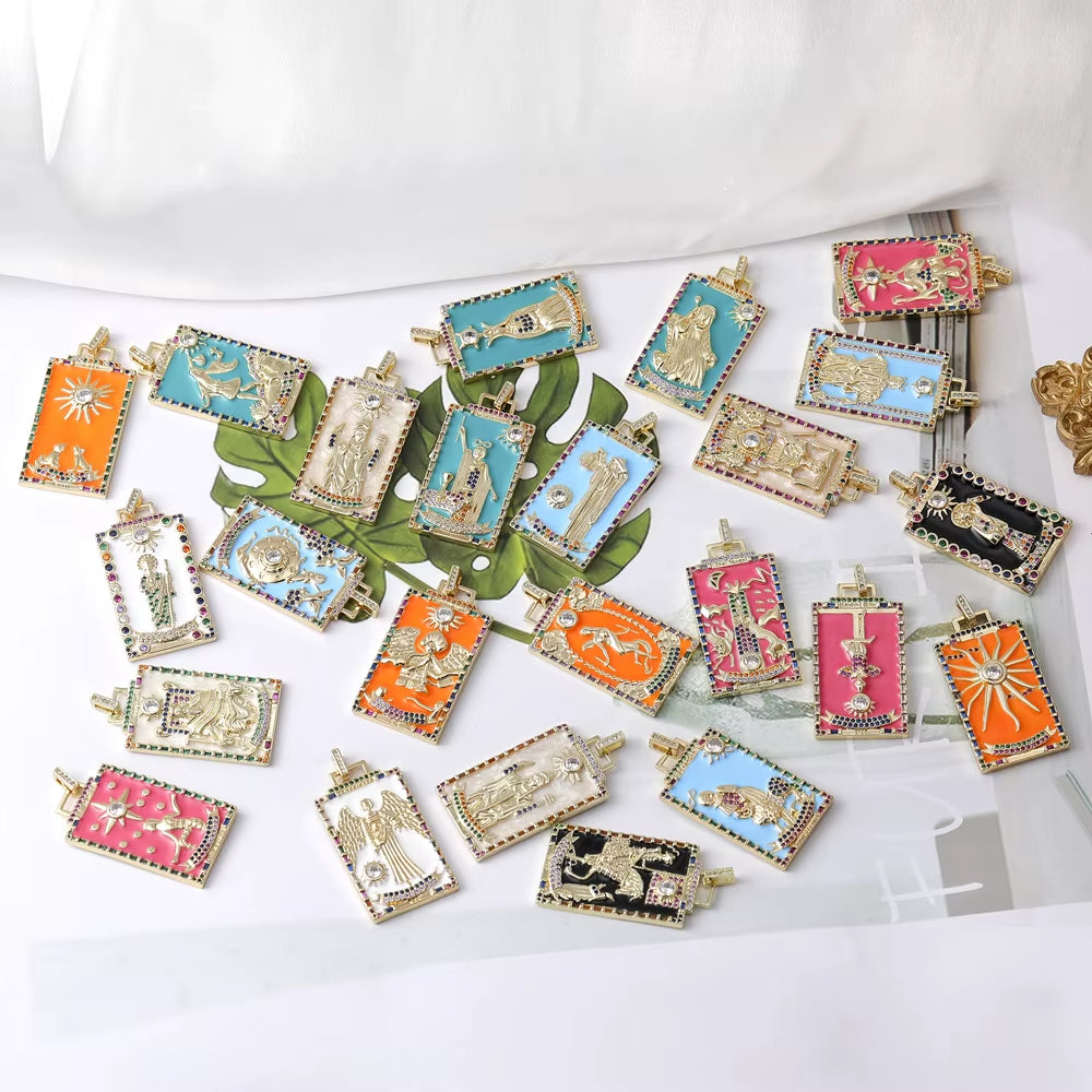 Handicraft Custume Accessories Greek Gods Evil Eye Crescent Moon Star Enamel Charms for DIY Pendant Collar Jewelry Making