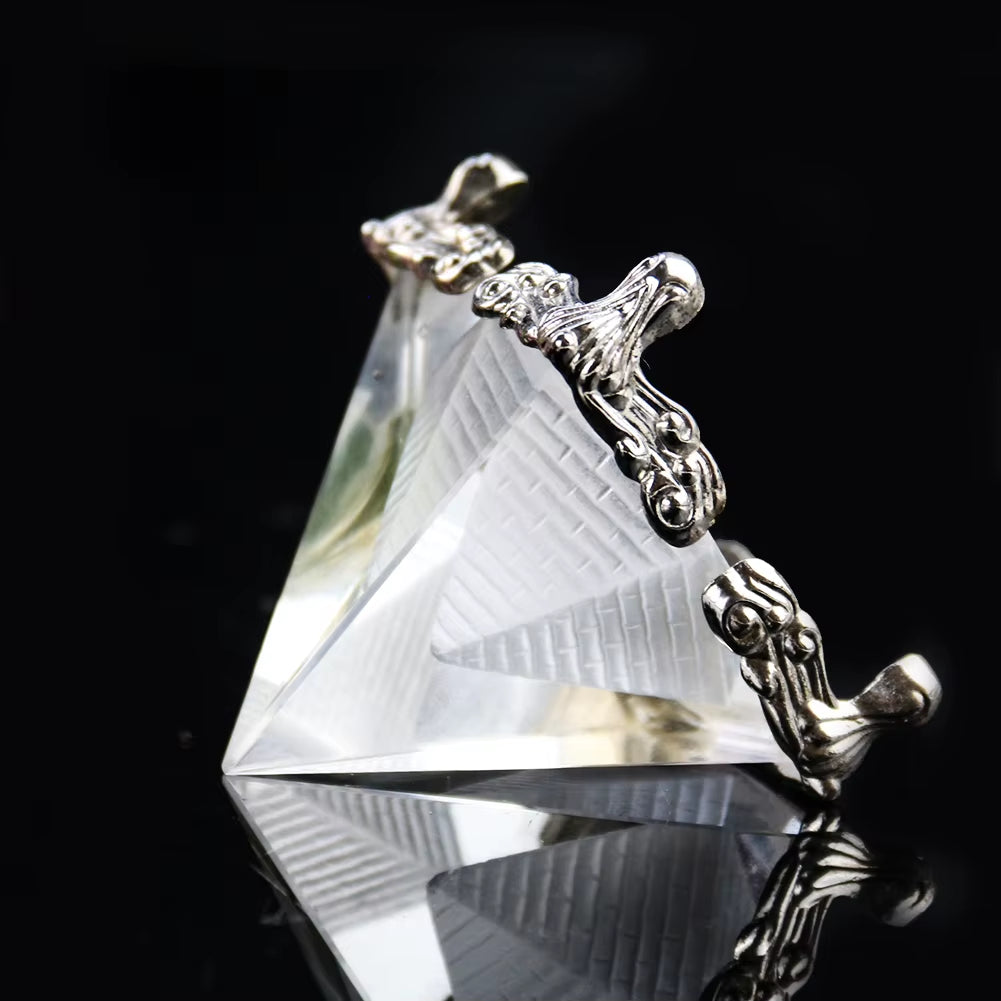 Clear Crystal Egypt Pyramid Lucky Fengshui Chakra Reiki Energy Healing Figurines Miniature Craft Home Decoration Accessories
