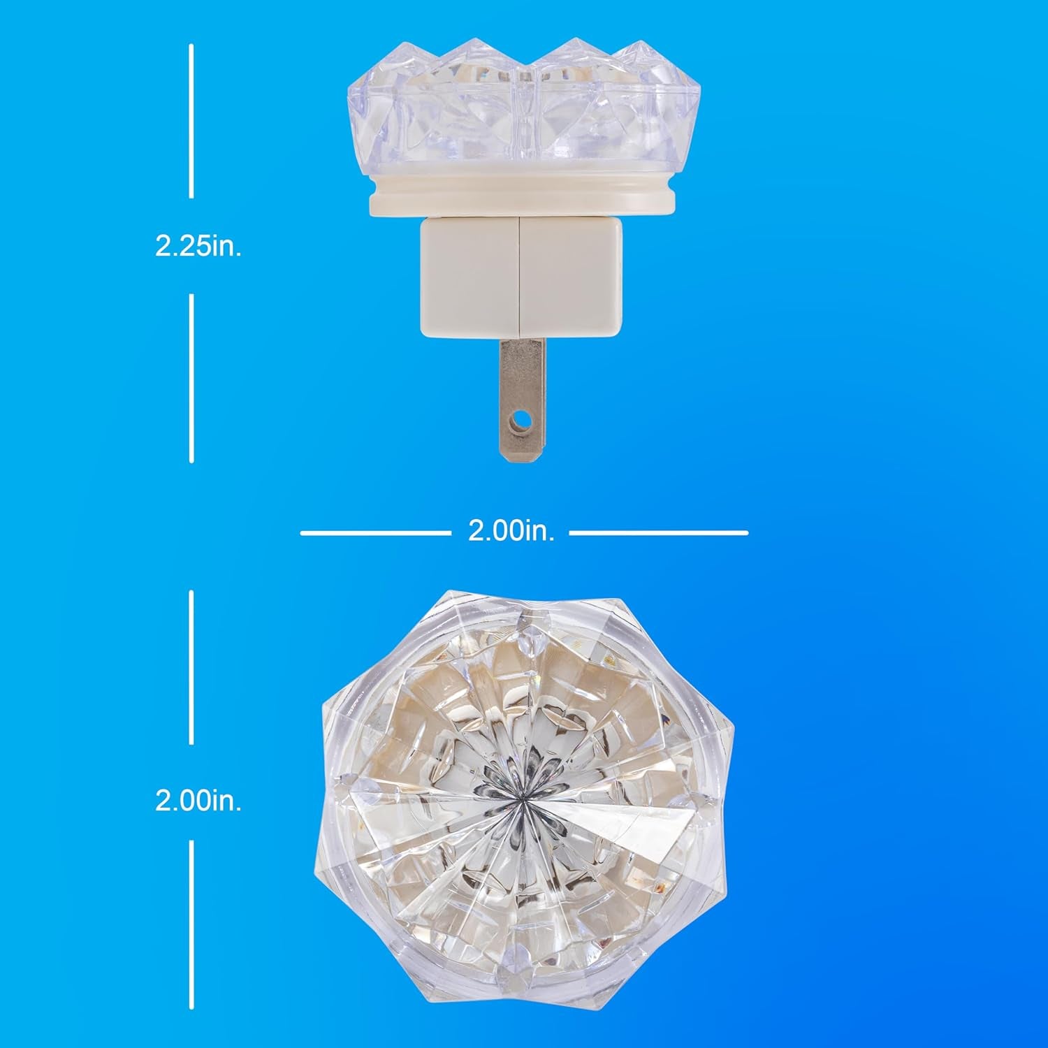 Sleeplite Jewel LED Night Light, Plug-In, Always On, Amber, Ul-Certified, Energy Efficient, Ideal Nightlight for Bedroom, Bathroom, Nursery, Hallway, Kitchen, 11286, 2 Pack