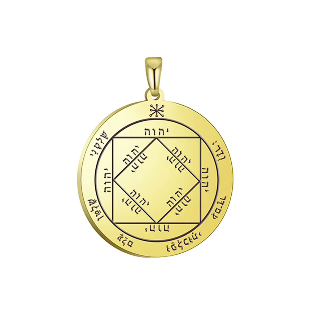 Solomon Pendants Pentacle of the Sun Amulet Pendant for Necklaces Stainless Steel Jewelry Talisman Accessories