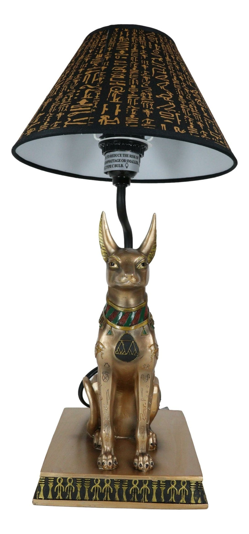 Bronzed Egyptian God of Afterlife Death and Mummies Anubis Table Lamp Statue