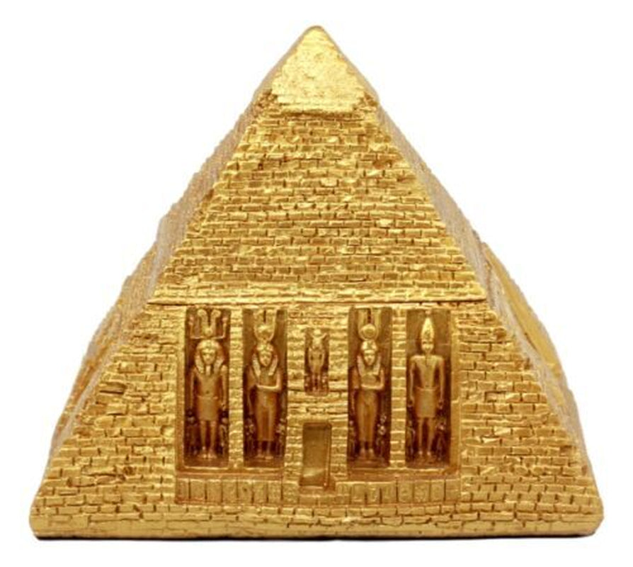 Ebros Egyptian Tomb Golden Pyramid of Deities Gods Jewelry Ornament Box 7"L