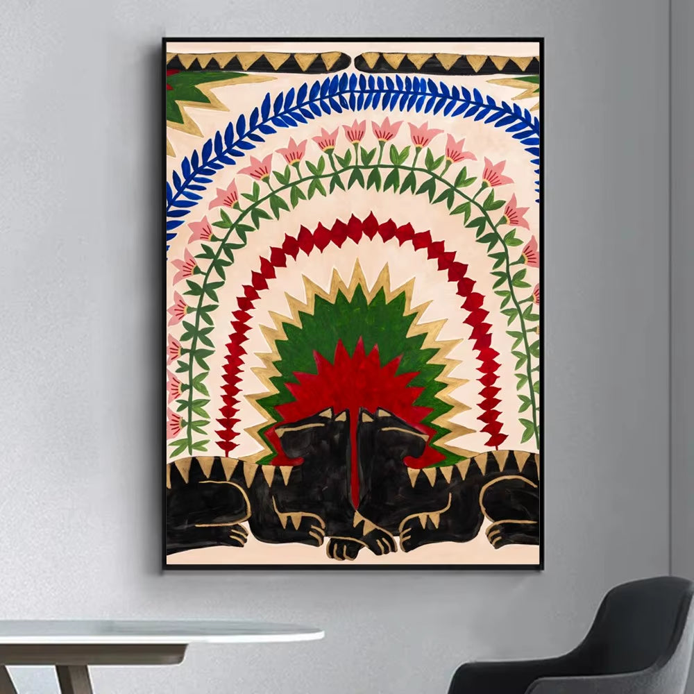 Ancient Egypt Abstract Classic Anime Poster Fancy Poster Wall Sticker for Living Room Bar Vintage Decorative Painting Middle