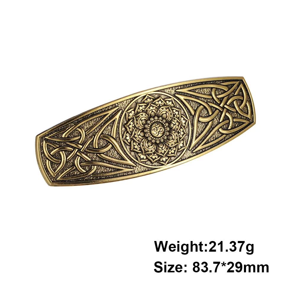 Retro Vikings Celtics Knot Hairpin Women Silver Color Metal Irish Hindu Symbol Hair Decor Barrette Long Hair Design Female Jewel