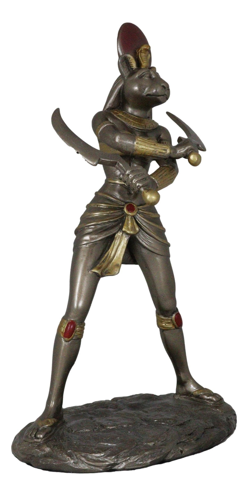 Ebros Egyptian Goddess Sekhmet Ra with Solar Disc and Uraeus Statue 11"H
