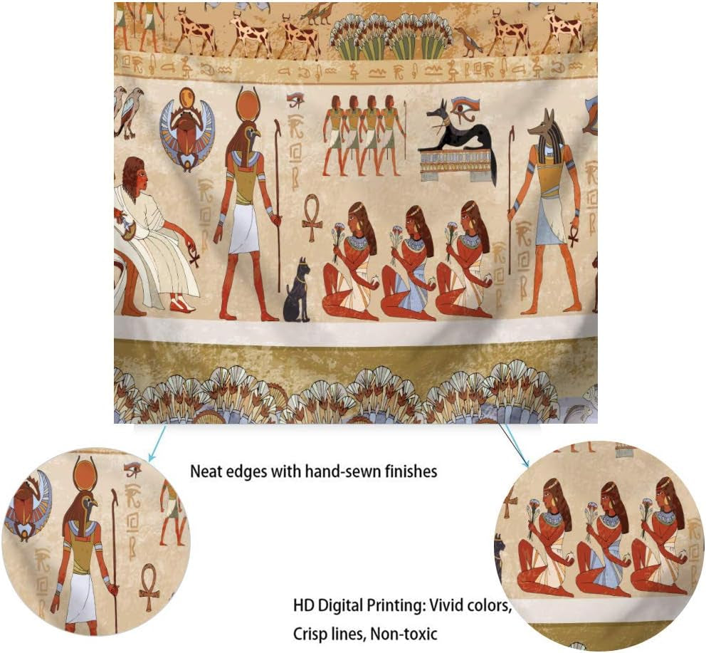 Egyptian Tapestry Wall Hanging Egyptian Ancient Religion Historical Tapestry Backdrop Cloth Egypt Egyptian Character for Home Dorm Living Room Decor. Multi 78X59Inc