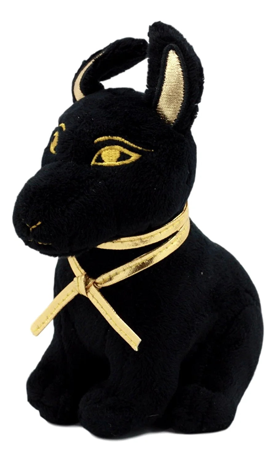 Ebros Small Black & Gold Egyptian Anubis Dog Plush Toy Soft Doll God of Afterlife Jackal Collectible 6"H