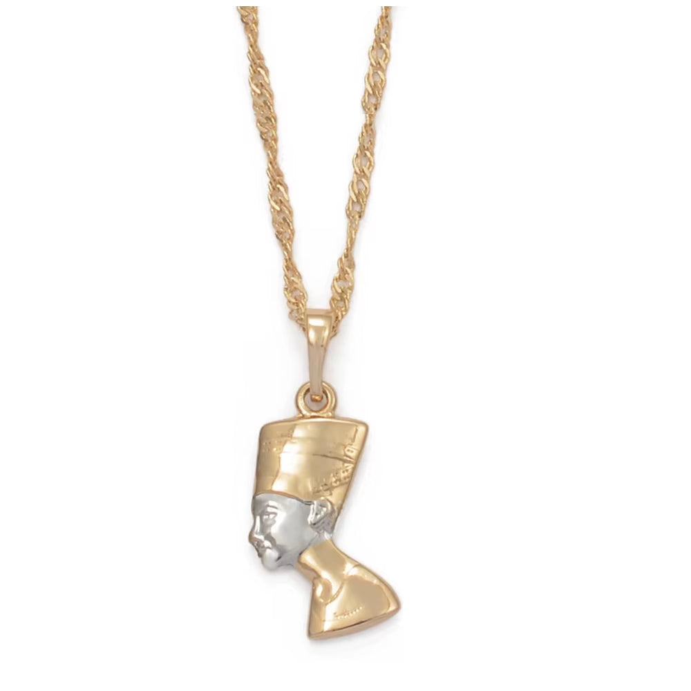 Small Ancient Egyptian Queen Pendant Necklaces Egypt Nefertiti Head Portrait Jewelry @005604
