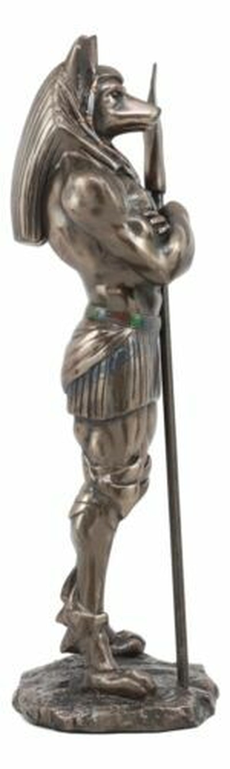 EGYPTIAN BRONZELIKE DARK MIGHTY ANUBIS DEITY STATUE GOD of MUMMIFICATION 11"H