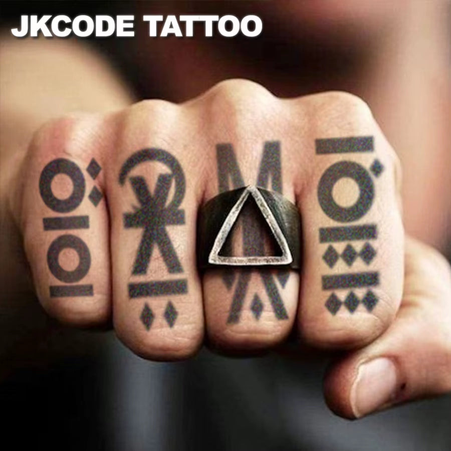 Herbal Tattoo Ancient Egyptian and Greek Mythical Beast Motifs Ancient Text Patterns Finger Tattoo Dark Style Hand and Neck Finger Tattoo Cool Style for Men and Women Anubis Sun Totem Multi-Purpose Tattoo Sticker Long-Lasting Waterproof for 15 Days