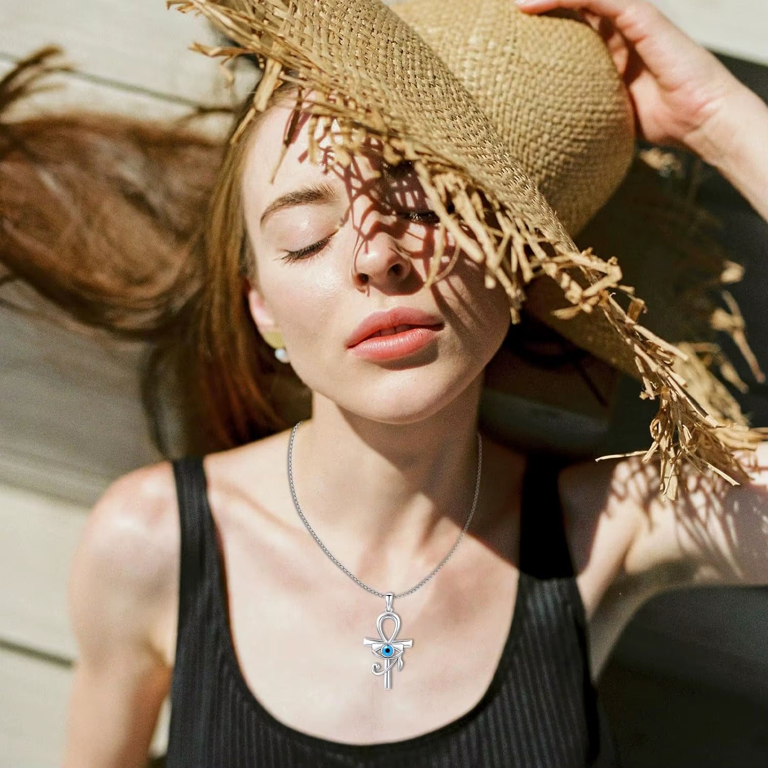 Eye of Horus Necklace 925 Sterling Silver Evil Eye Pendant Jewelry Gifts for Women Men Birthday Halloween Thanksgiving Christmas