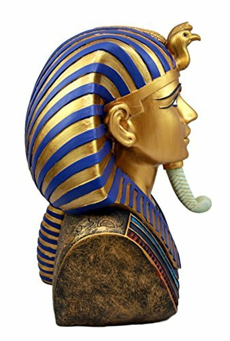 Ebros Large Cobra and Nemes Mask of Pharaoh Egyptian King Tut Bust Figurine 11"H