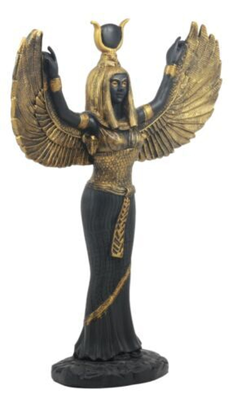 Egyptian Theme Isis with Open Wings Goddess of Magic and Nature Statue Sculpture