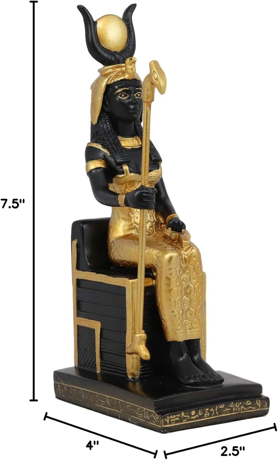 Ebros Classical Egyptian Goddess of Magic Motherhood and Life Isis Seated on Throne Statue Gods of Egypt Ruler of Mankind Decorative Figurine