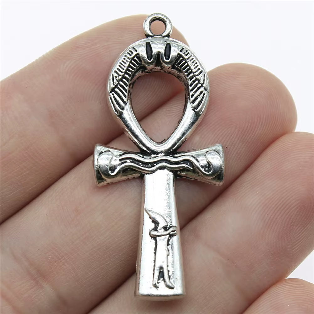 5Pcs 43X19Mm Ankh Cross Charms Pendant Egyptian Cross Charms