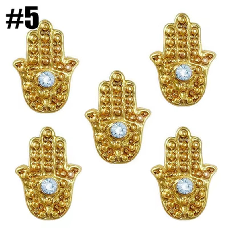 20PCS Beauty Egyptian Style Gold Nail Charms 3D Metal Nail Art Decoration Accessories Supplies Tool