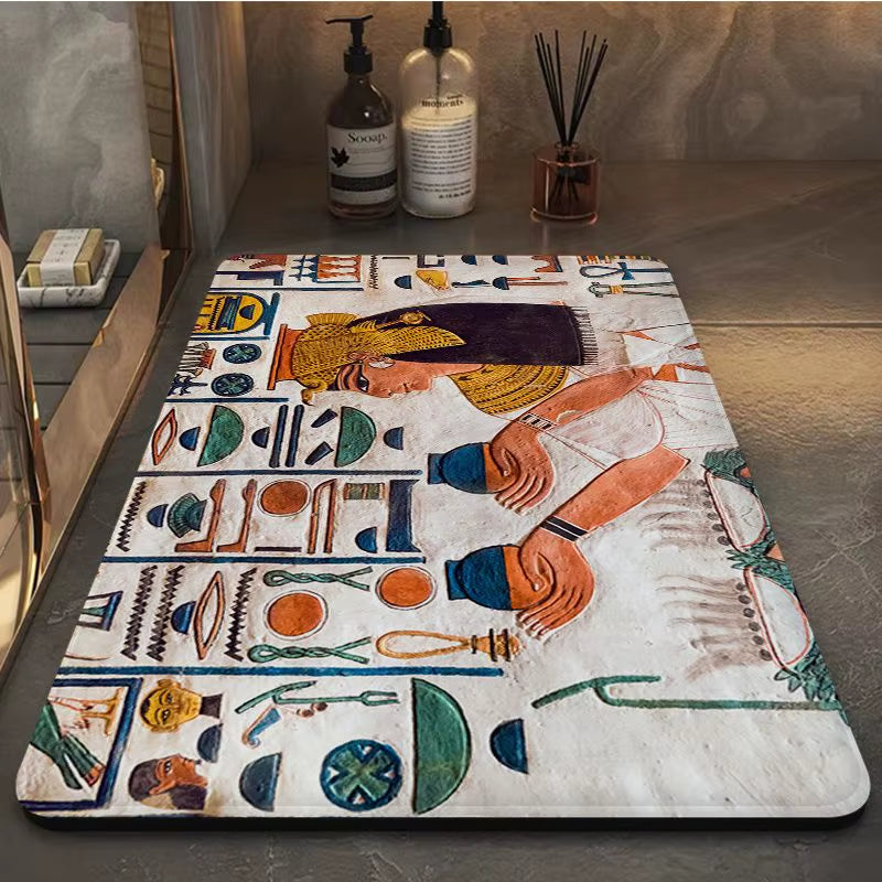 Ancient Egypt Hallway Carpet Rectangle Anti-Slip Home Soft Badmat Front Door Indoor Outdoor Mat Bedside Area Rugs