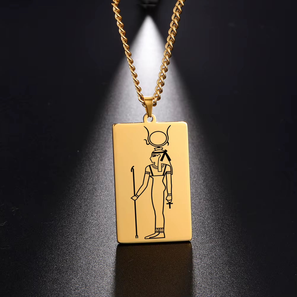 Gold Plated 15 Egyptian God Talisman Pendant Men Women Necklace Egypt God of Magic Wisdom Thoth Ibis-Head Amulet Jewelry Gifts