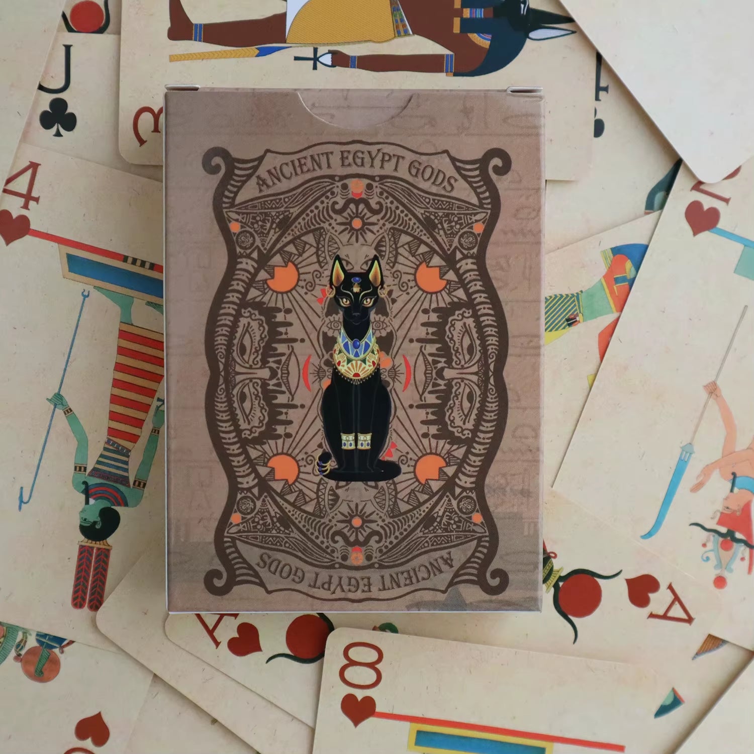 Ancient Egypt Gods Cat Playing Cards Vintage Stype Bridge Card Deck 60X90Mm Poker Board Game Cartes