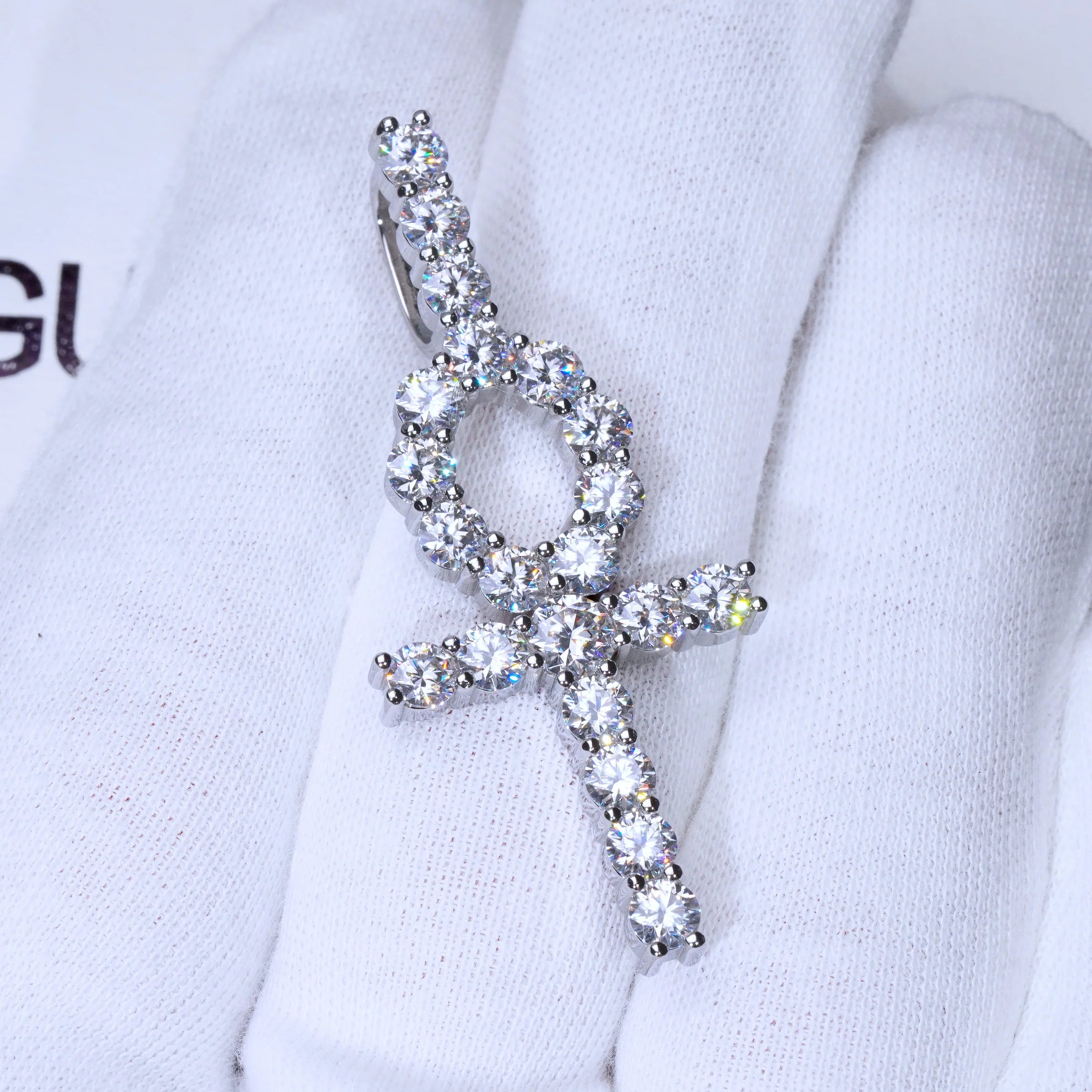 4.81 Carat VVS Moissanite Ankh Necklace