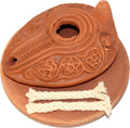Herodian Ancient Biblical Oil Lamp Replica - Byzantine I with Plate, Clay, 4 In, Olive Oil Compatible