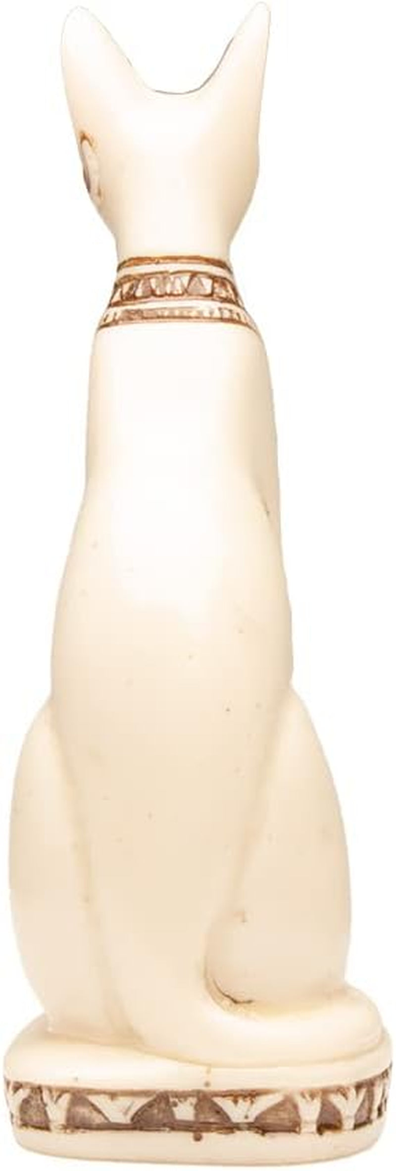 Bastet Cat Goddess Statue - White - 5.5" Tall - Made in Egypt