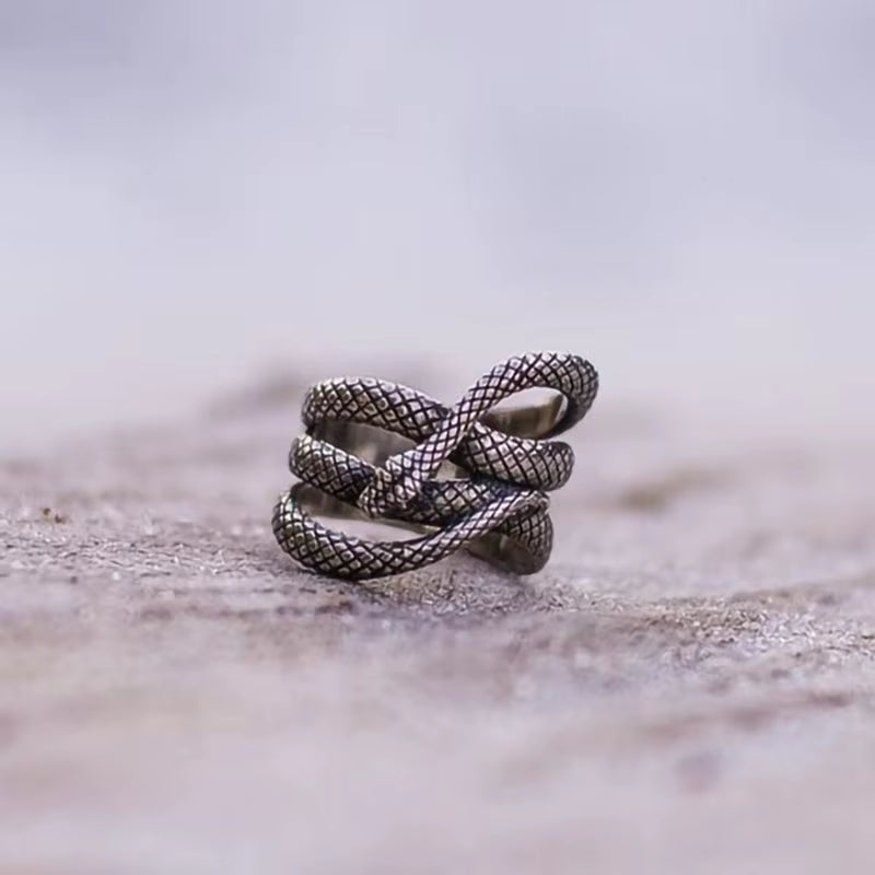 51Luckind Mens Rings Gothic Snake Ring for Hombre Multilayer Distorted Hiphop Rock Rings Male Accessories Jewelry Gift for Him